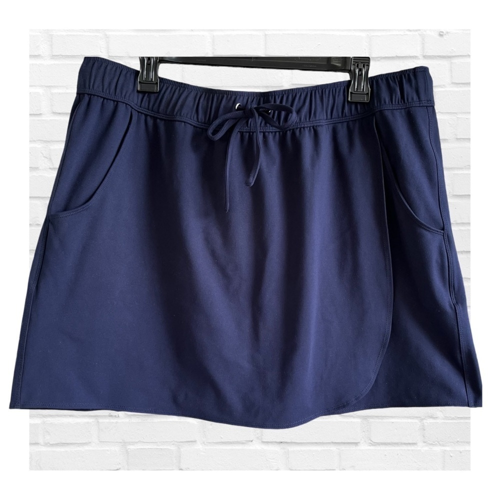 Zac and Rachel Navy Blue Wrap Skort Active Elastic Waist Drawstring size xl